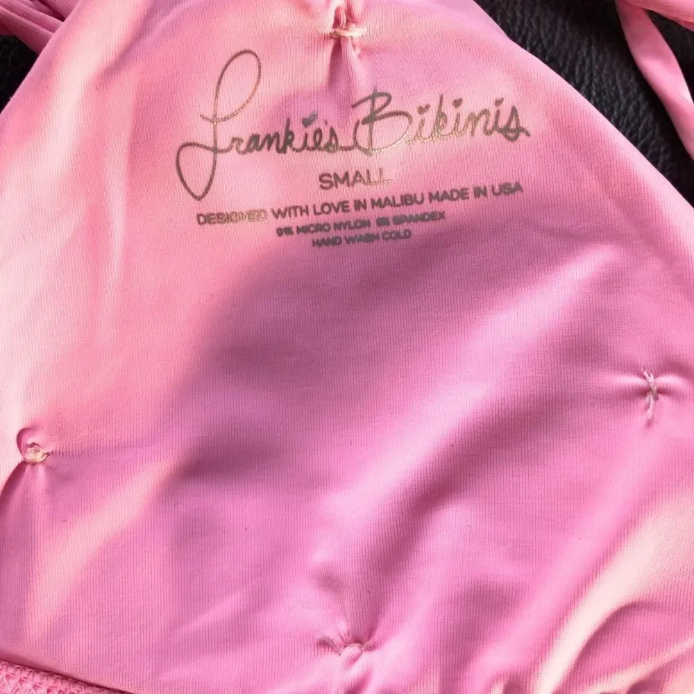 Frankie’s Bikinis Pink Bikini Top‎